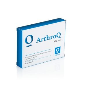 ArthroQ 60 kapselin pakkaus. Tuotteen avulla on mahdollista saavuttaa terveemmät nivelet. Ravintolisä, jossa mm. kollageenia ja C-vitamiinia.