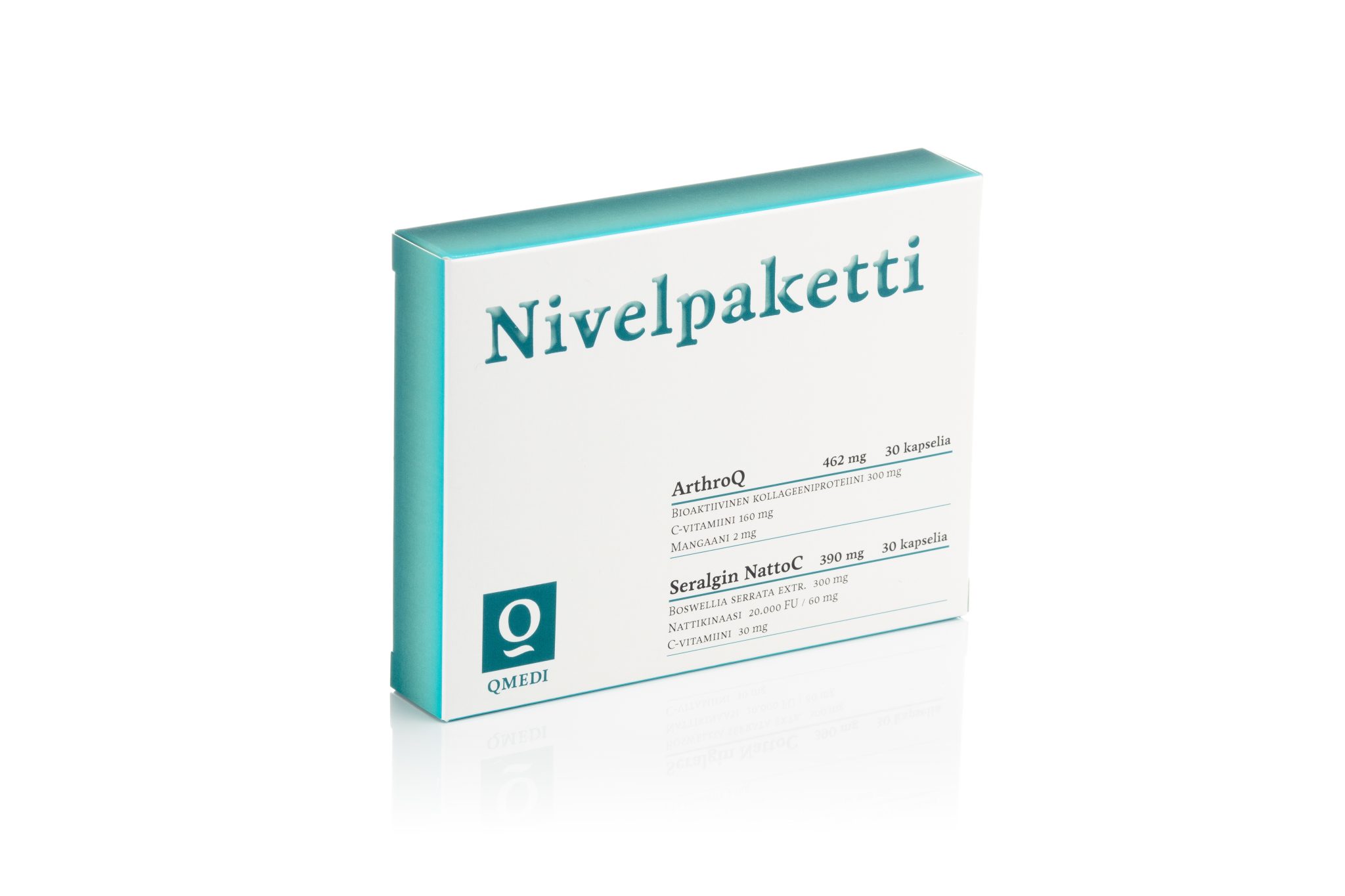 Nivelpaketti 30 kapselia. Seralgin NattoC ja ArthroQ -valmisteet edullisempaan yhteishintaan. Tuotteista voi olla apua nivelien hyvinvoinnille.