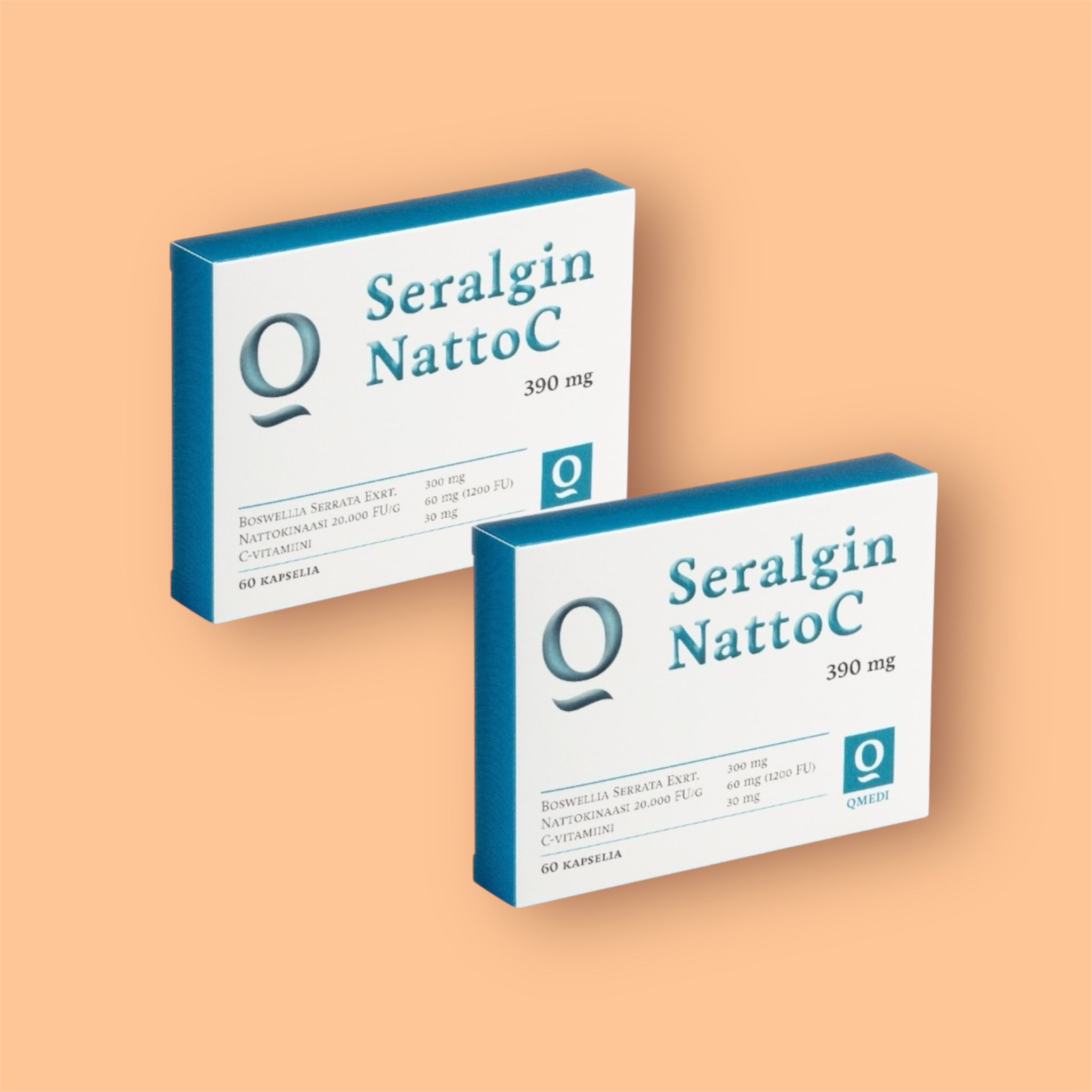 Marraskuun tuplatarjous, 2 Seralgin Natto C  60 kaps. pakkausta yhteishintaan!