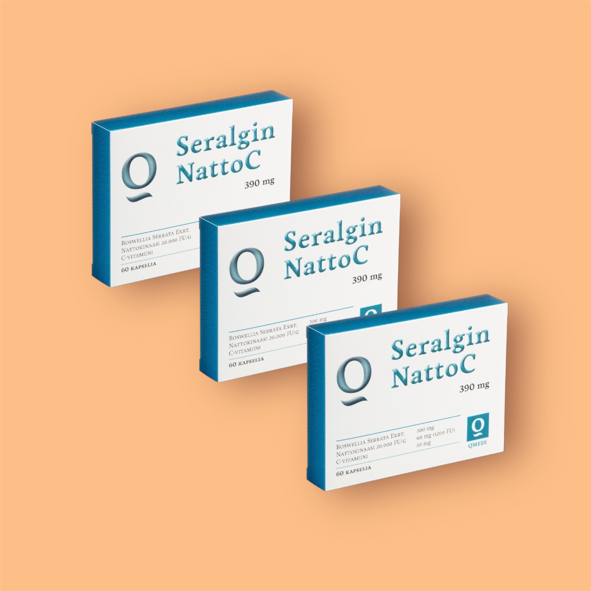 Marraskuun triplatarjous, 3 Seralgin Natto C  60 kaps. pakkausta yhteishintaan!